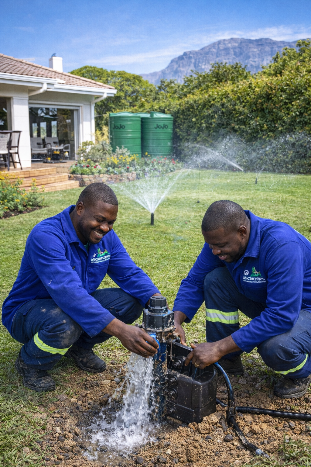 Installing irrigation in Cape Town garden